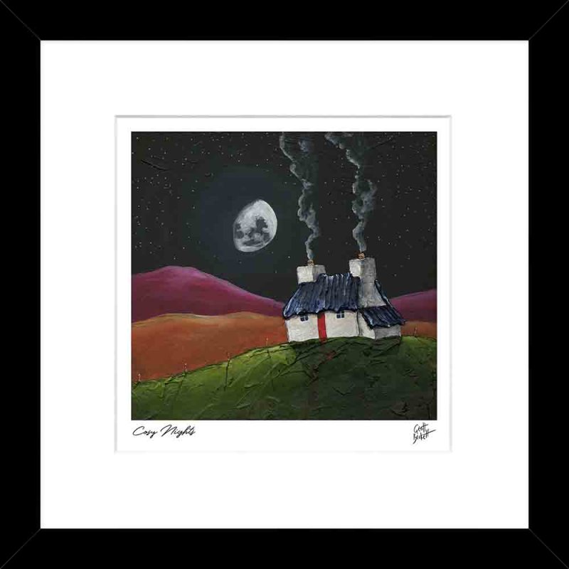 Artko Cosy Night 33.5cm x 33.5cm Picture By Geoff Beckett With Black Frame