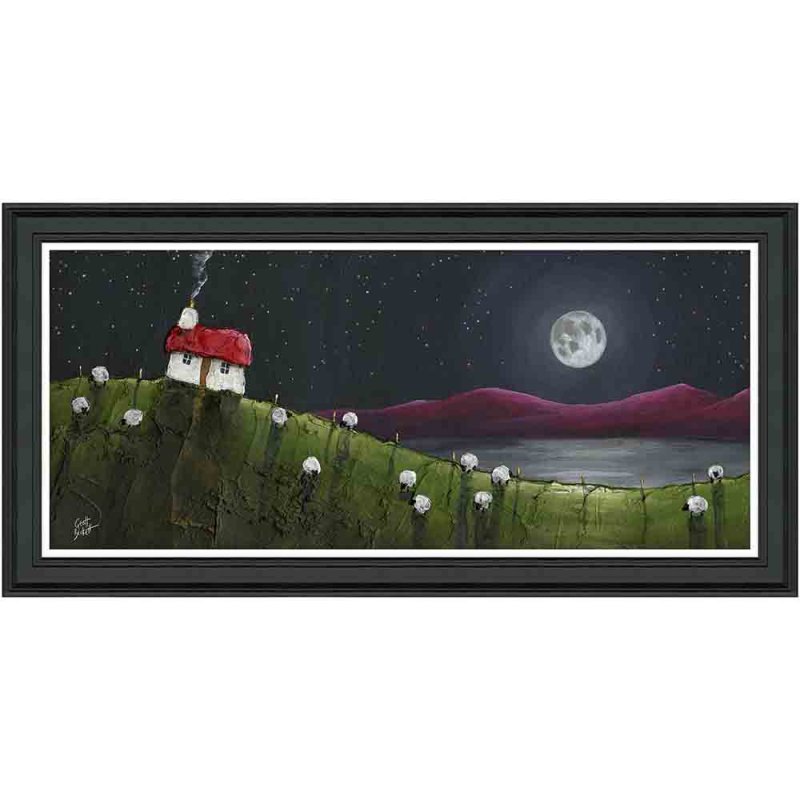 Artko Glimmering Night 109cm x 54cm Picture By Geoff Beckett With Black Frame