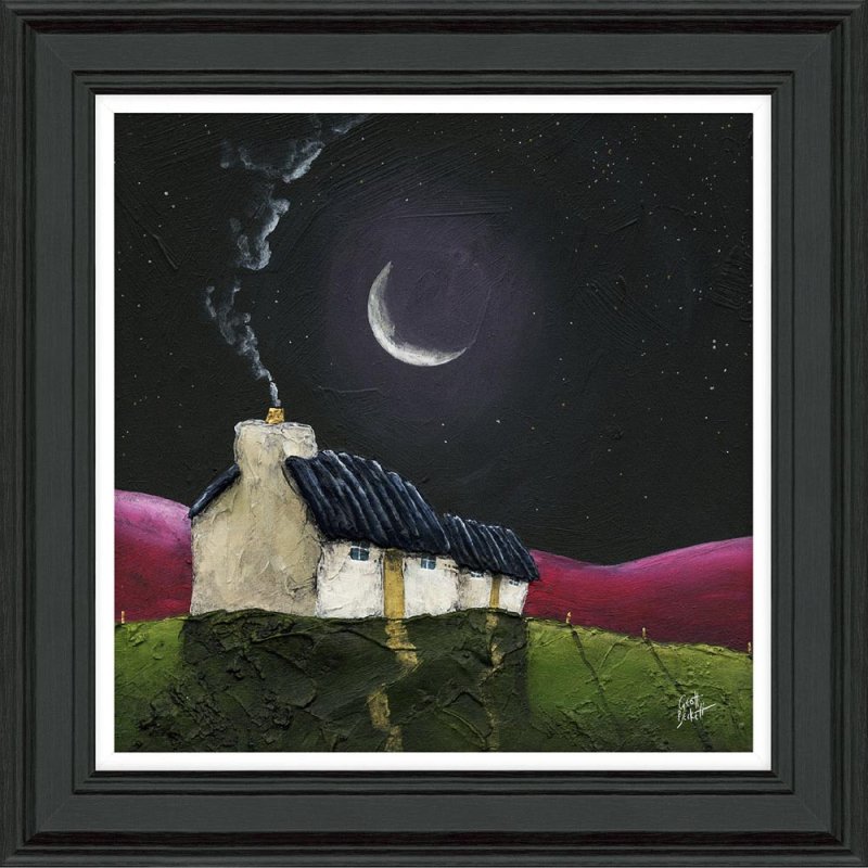 Artko Midnight Pinks 49cm x 49cm Picture By Geoff Beckett With Black Frame 