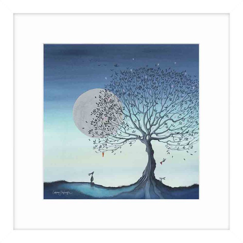 Artko Hope Moon I 43.5cm x 43.5cm Picture By Catherine J Stephenson With White Frame