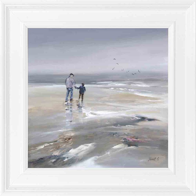 Artko Beach Walk II 39cm x 39cm Picture By Janet Gammans With White Frame