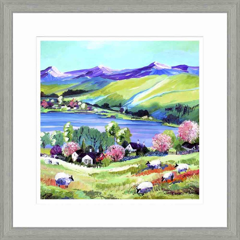 Artko Grasmere View Over Dale End 55cm x 55cm Picture By Julia Rigby With Grey Frame