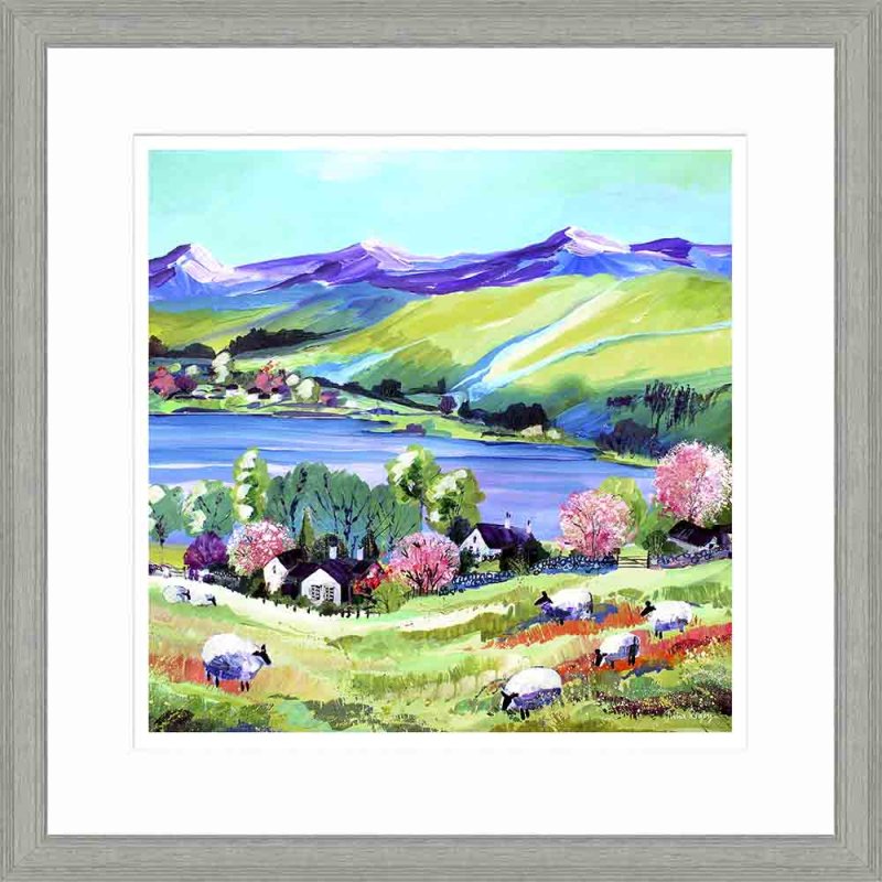 Artko Grasmere View Over Dale End 55cm x 55cm Picture By Julia Rigby With Grey Frame