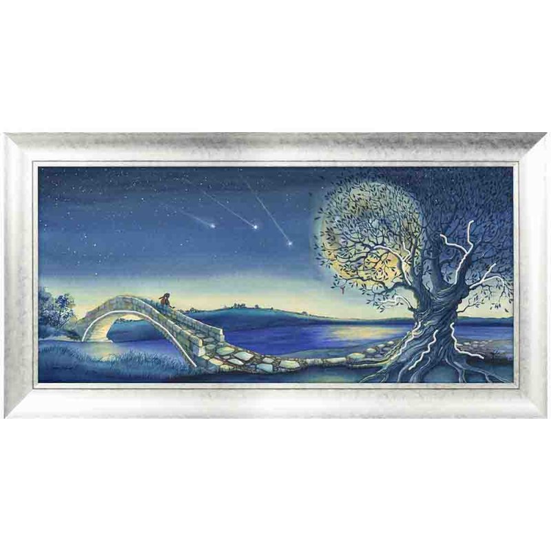 Artko Over The Moon 111cm x 56cm Picture By Catherine J Stephenson With White Frame