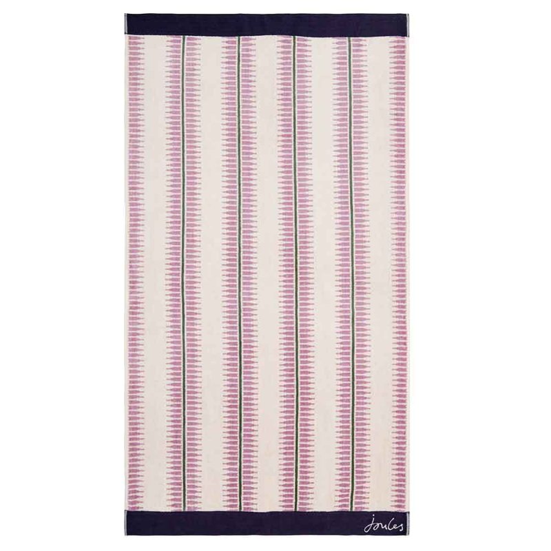 Joules Fruity Stripe Hand Towel Oat Flat