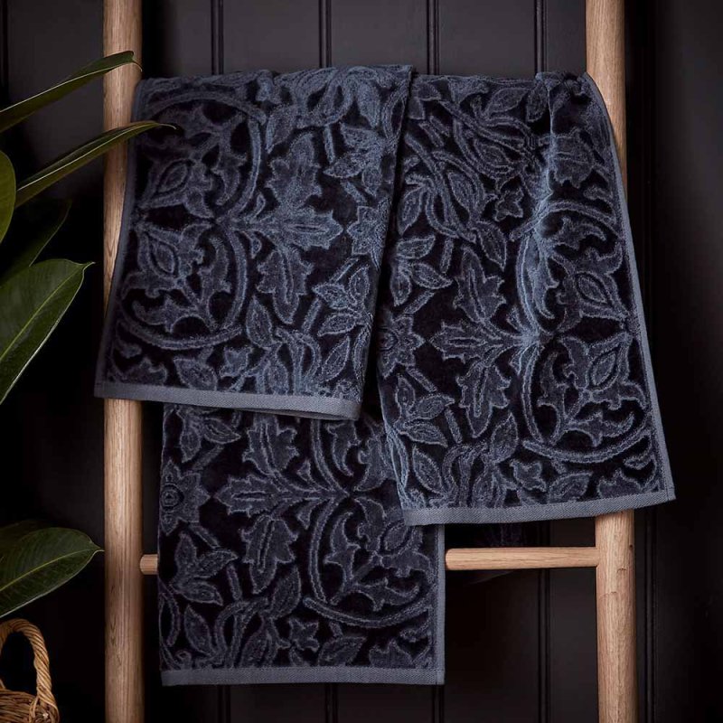 Morris & Co St James Bath Towel Blue Lifestyle