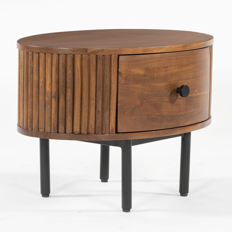 Pheonix 1 Drawer Lamp Table Walnut