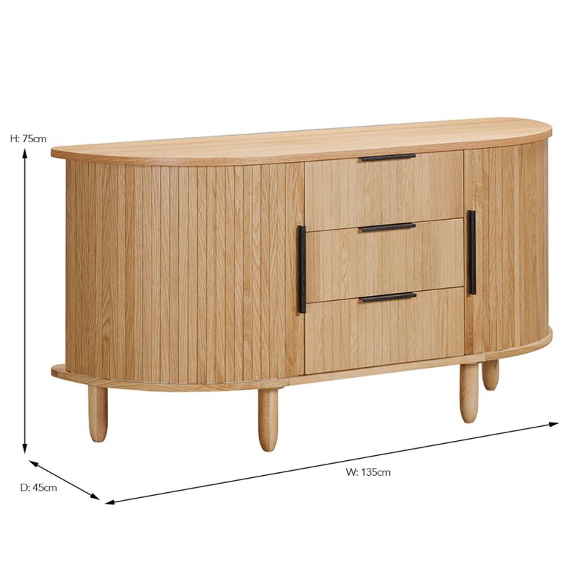 Vincent Door Drawers Large Sideboard Oak Meubles