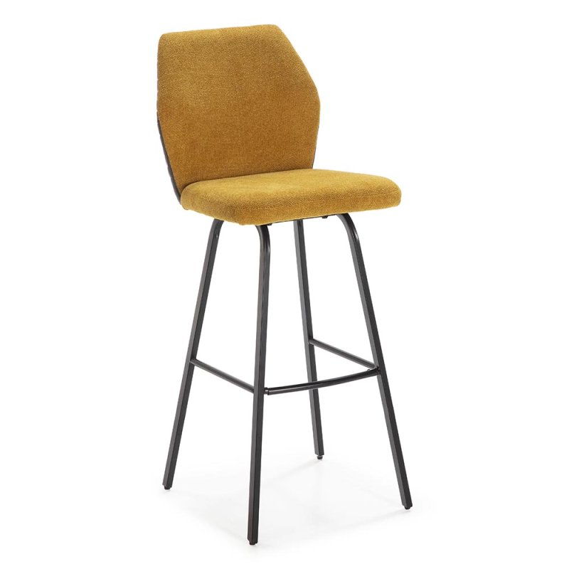 Paulo High Bar Stool Fabric Mustard