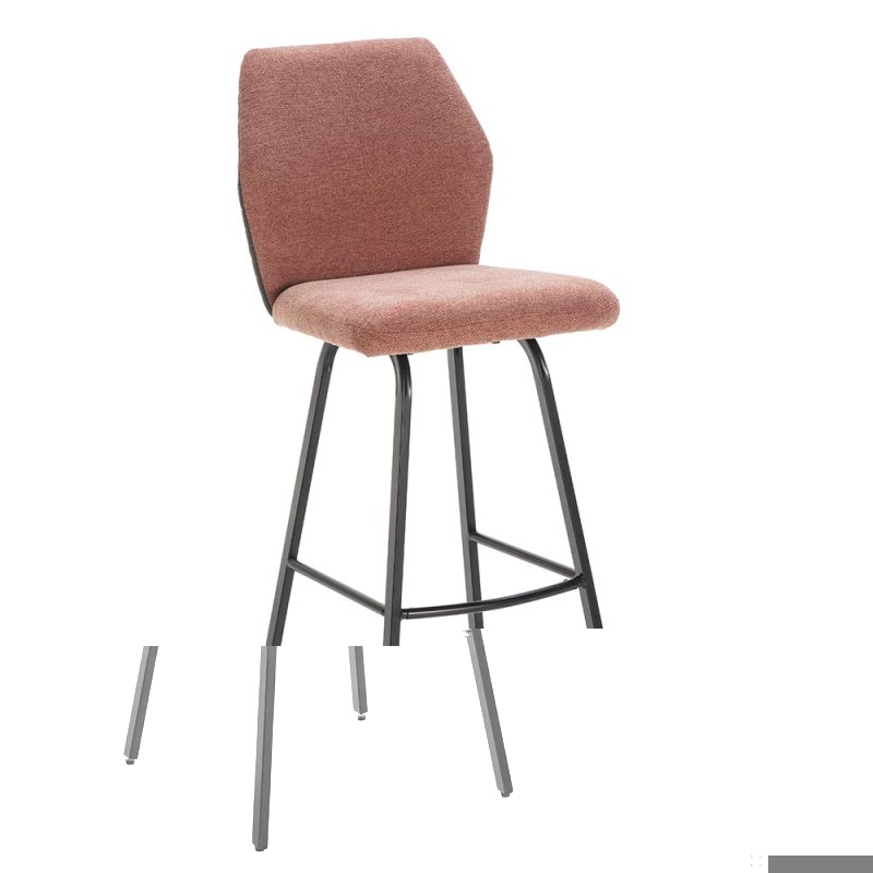 Paulo High Bar Stool Fabric Coral