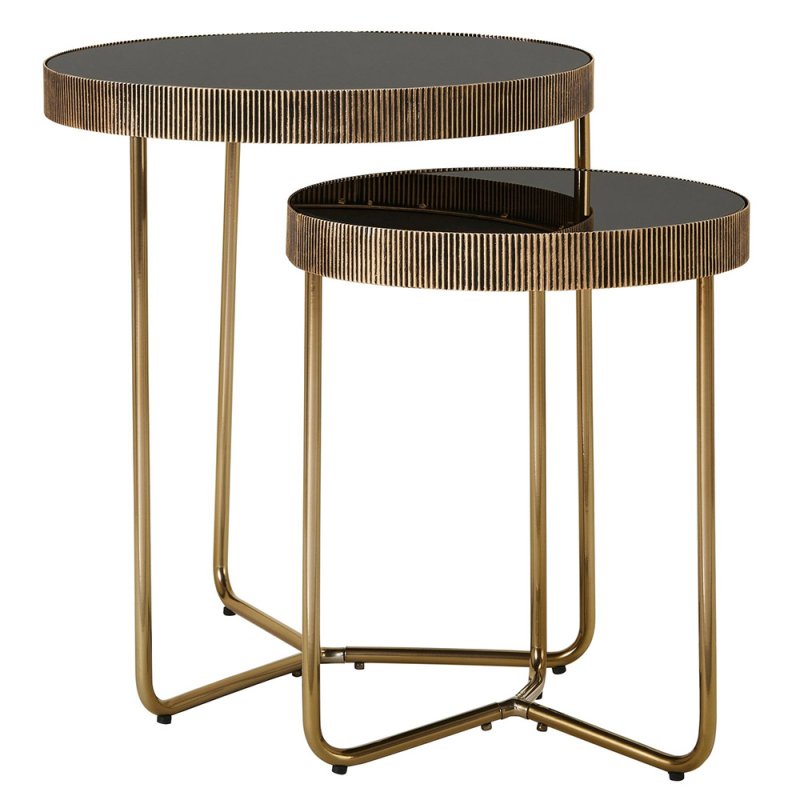 Mindy Brownes Franklin Side/Lamp Table (Set of 2) Gold & Black 