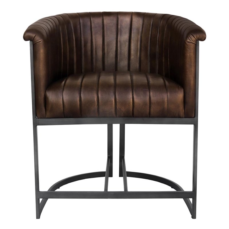 Latino Dining Chair Brown & Black Metalv