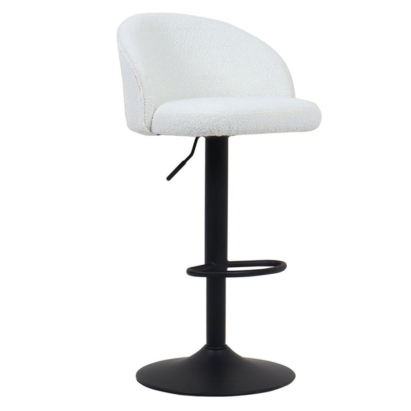 Arda High/Low Gas Lift Bar Stool Fabric White