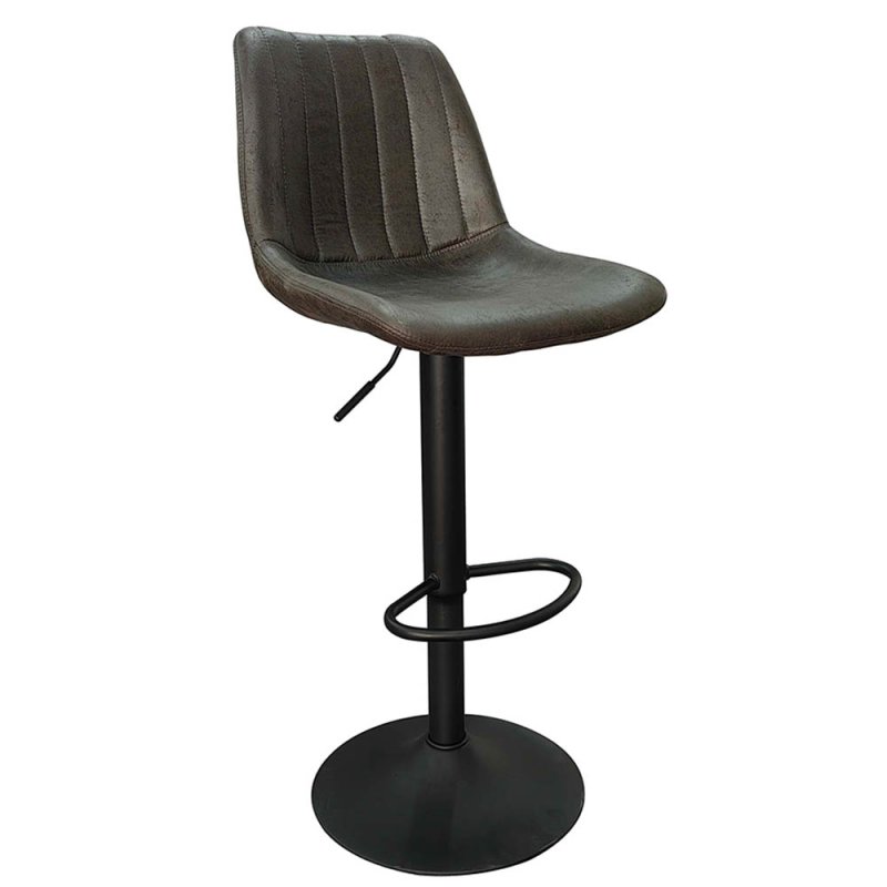 Barcelona High/Low Gas Lift Bar Stool Faux Leather Brown