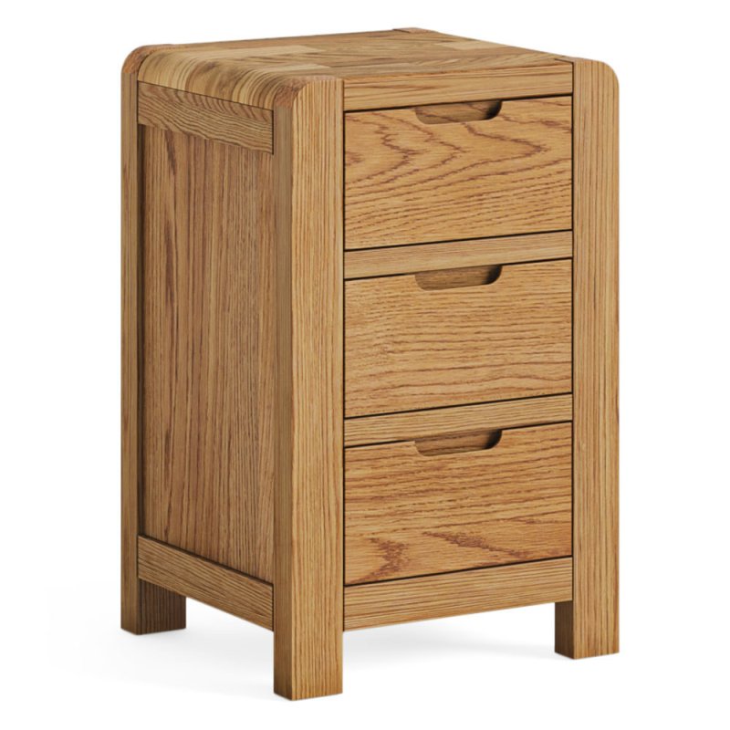 Ellie 3 Drawer Bedside Locker Oak