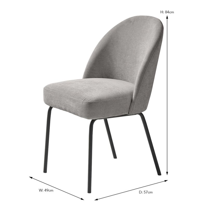 Cava Dining Chair Fabric Grey 