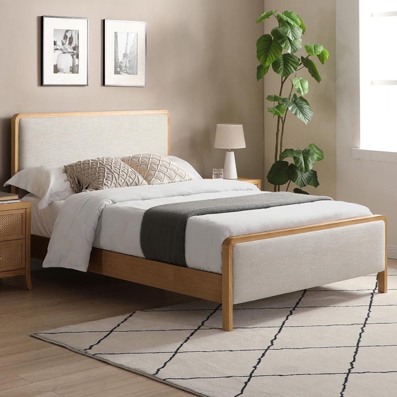 Elyse King (150cm) Bedstead Fabric Headboard Grey Lifestyle