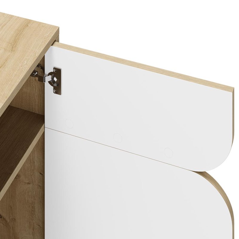 Nolan 2 Door Sideboard Oak & White Close Up