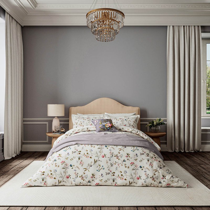 V&A Kilburn Floral Reversible Double Duvet Cover Set Multicoloured
