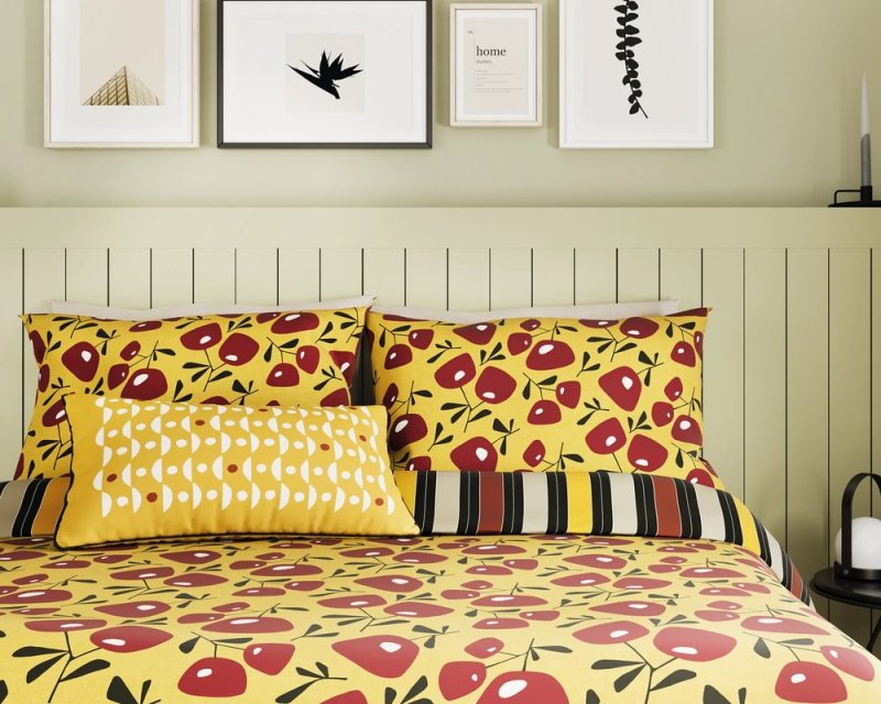 Simply Scandi Jax Reversible King Duvet Cover Set Chartreuse Close Up