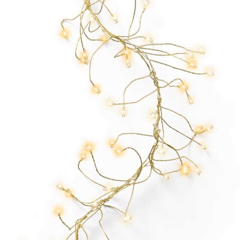 Micro LED Cluster Twinkle Lights 300cm Gold & Warm White 