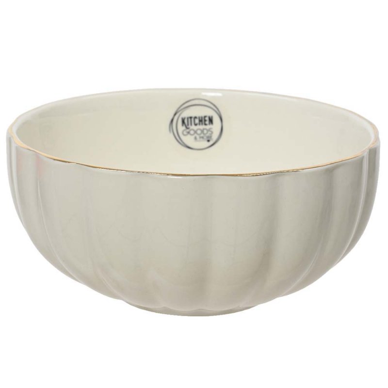 Porcelain Bowl With Gold Rim Natural 15cm