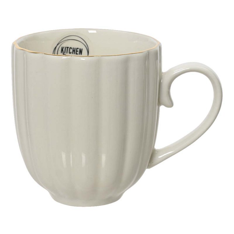 Porcelain Mug With Gold Rim Natural 13cm