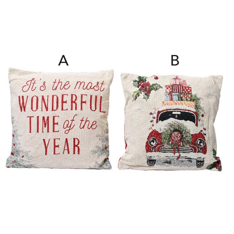 Cushion With Christmas Text or Car 43cm x 43cm (Choice of 2)