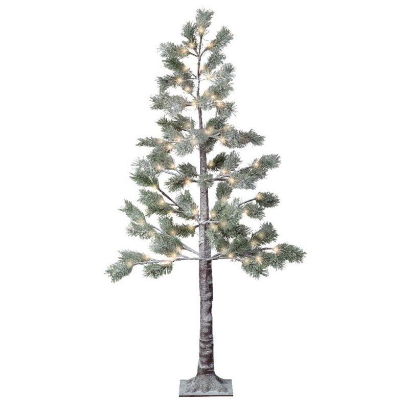 5ft/150cm LED Snowy Pine Christmas Tree Brown With Warm White Lights 