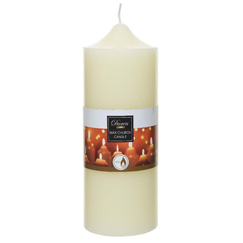 Wax Church Candle Ivory 20cm