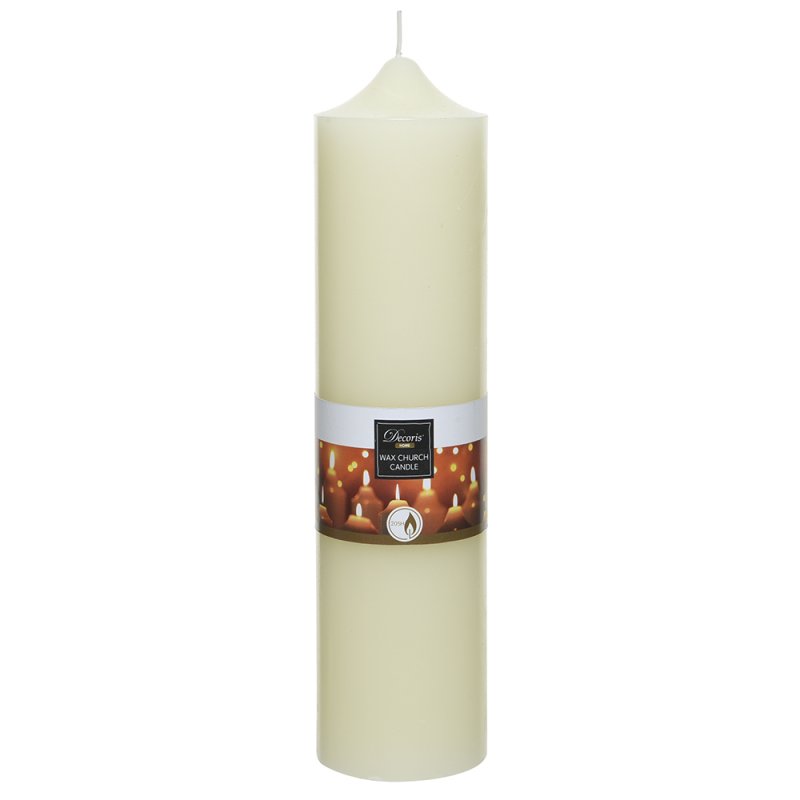Wax Church Candle Ivory 30cm