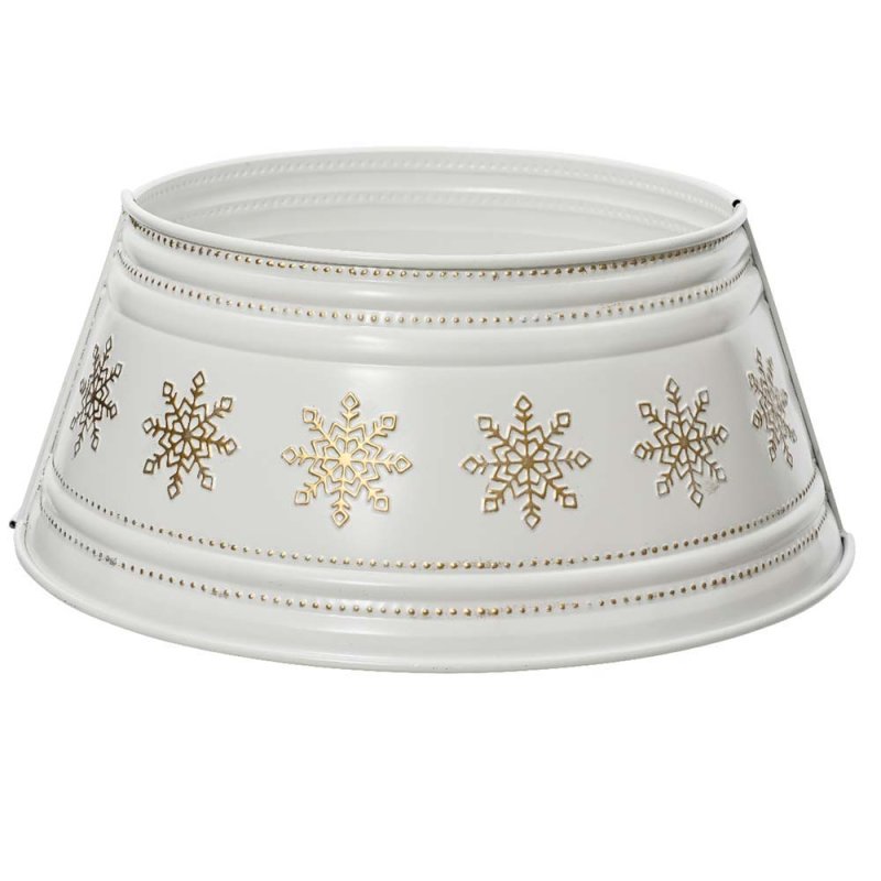 Iron Tree Ring With Snowflakes White & Gold 70cm 