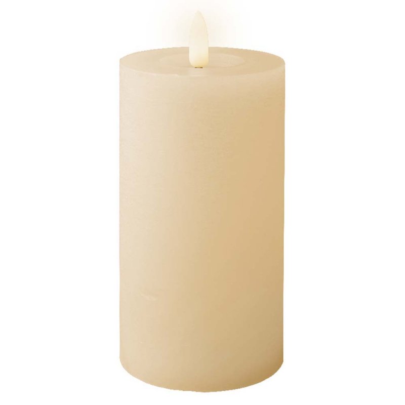 LED Wax Candle With Melted Top Cream Warm 15cm