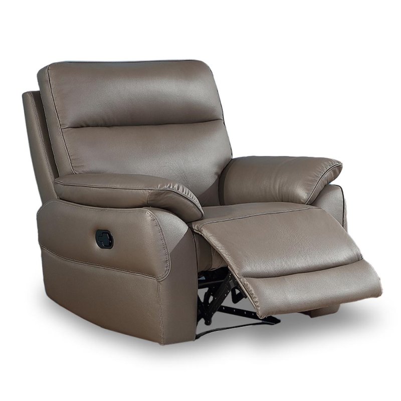 Giovanni Manual Reclining Armchair Leather Dark Grey