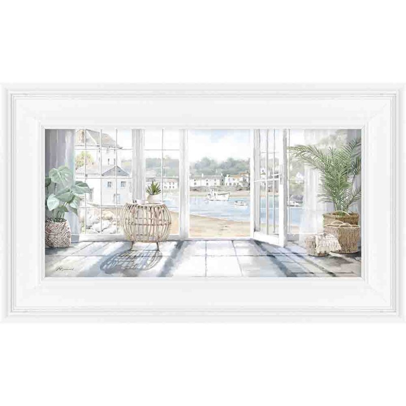 Artko Harbour View 49cm x 27cm Picture By The Macneil Studio White Frame