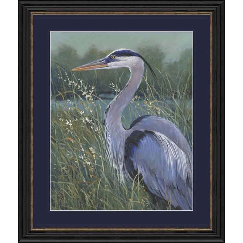 Artko Wading Heron I 57cm x 67cm Picture By New Antique Black Frame