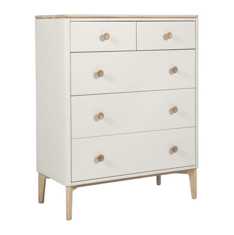 Alex 3 + 2 Drawer Chest Of Drawers Light Grey & Oak