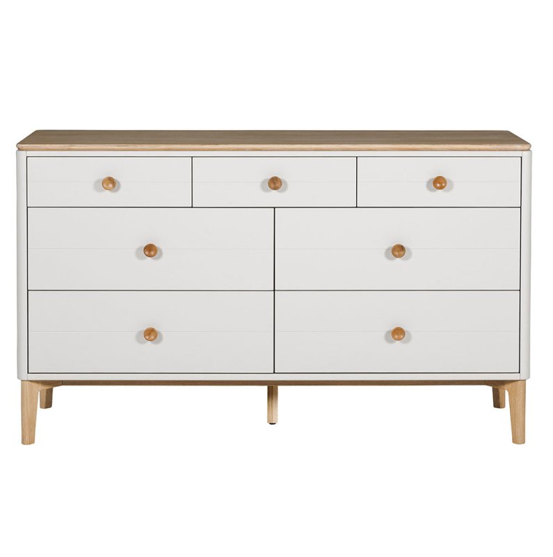Alex 4 + 3 Drawer Chest Of Drawers Light Grey & Oak