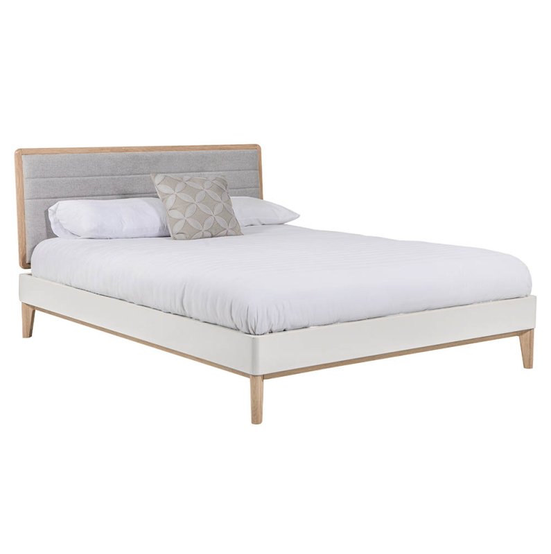 Alex Super King (180cm) Bedstead Light Grey & Oak