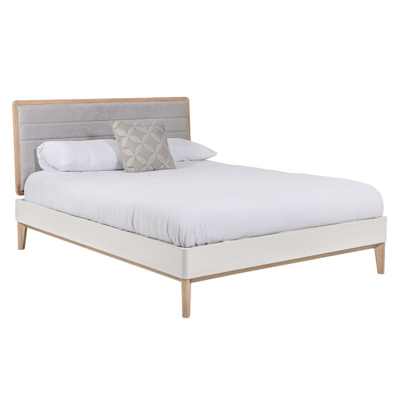 Alex King (150cm) Bedstead Light Grey & Oak