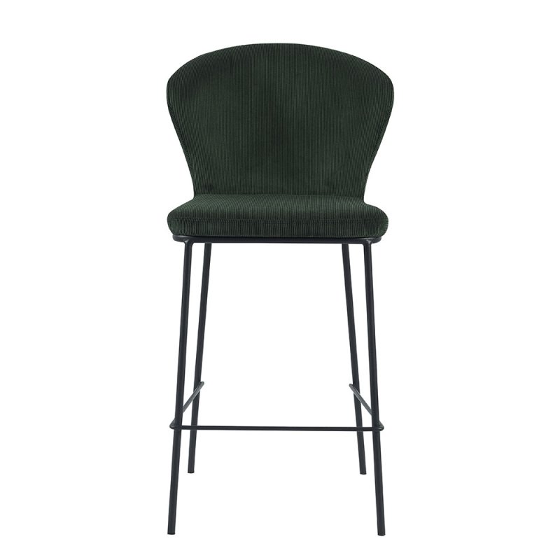 Shea Low Bar Stool Fabric Green front