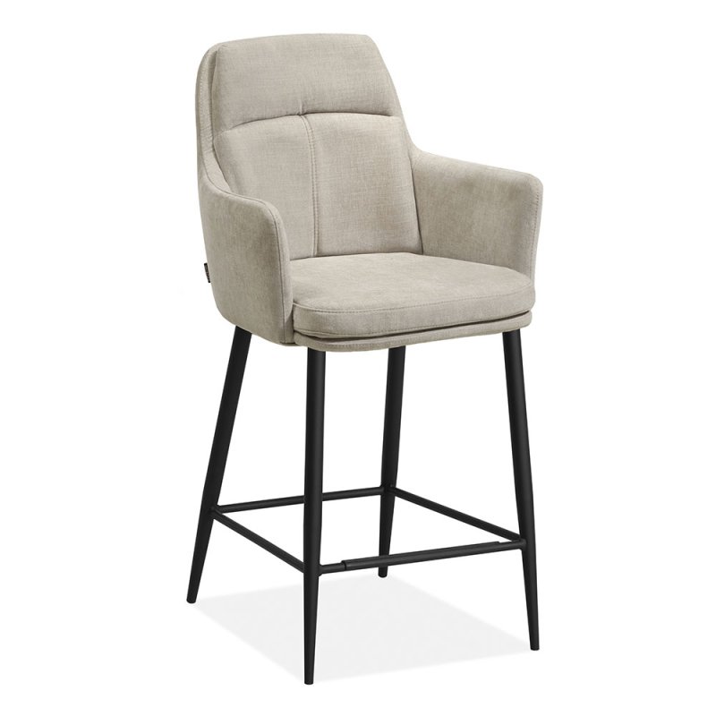 Bella Low Bar Stool Fabric Latte