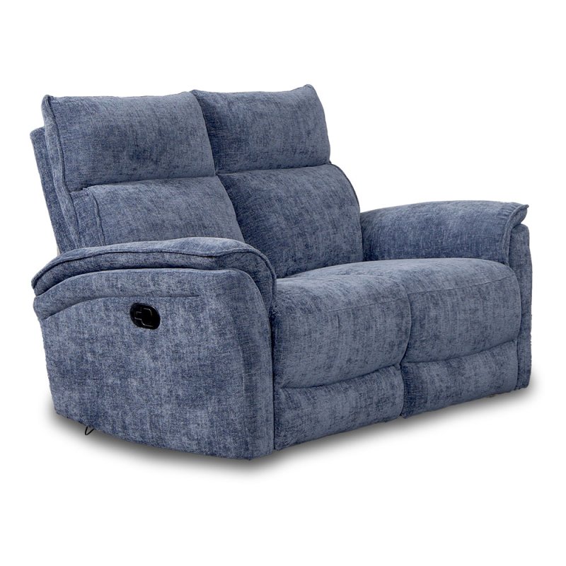 Allegra 2 Seater Manual Reclining Sofa Fabric Blue