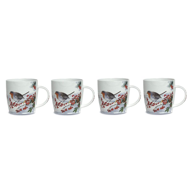 Newgrange Robin Bone China Mugs (Set Of 4)