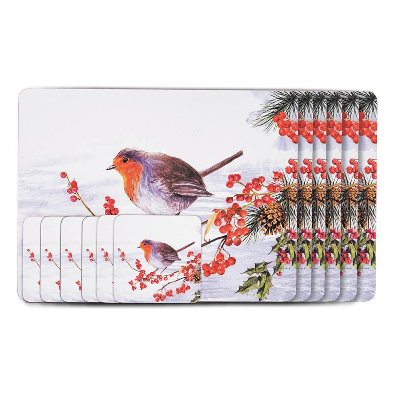 Newgrange Robin Placemats & Coasters (Set Of 6)