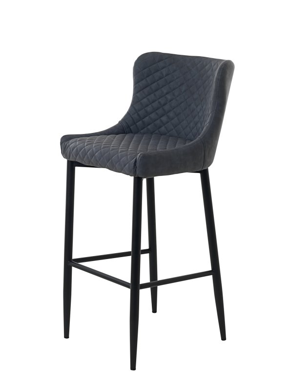 Quebec Bar Stool Faux Leather Grey 
