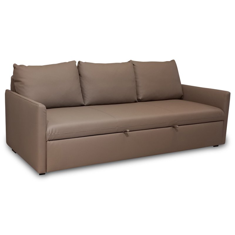 Canberra 3 Seater Sofa Bed Faux Leather Camel