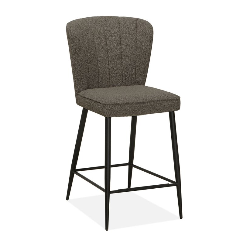 Freddy High Bar Stool Fabric Brown