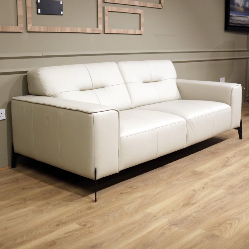 Victor 3.5 Seater Sofa Leather Diamant Cream