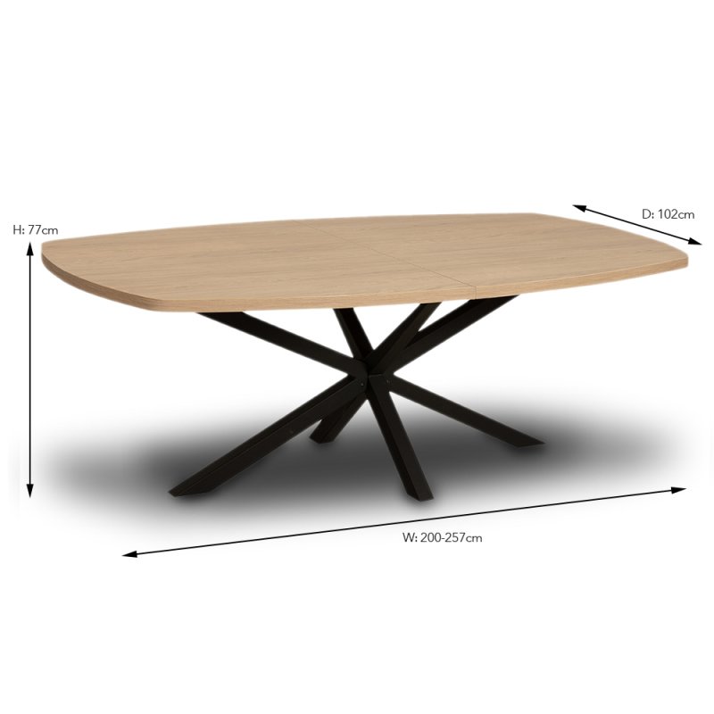 Mylo 10-12 Person Oval Extending Dining Table Blond Oak Meubles